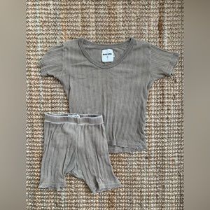 Rudy Jude sage pointelle biker shorts and tee